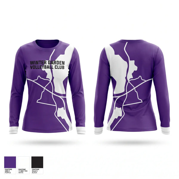 Long Sleeve Performance Shirt, WINTER GARDEN VOLLEYBALL CLUB, Women's Volleyball, Teamtime, Team time, sublimation, custom sports apparel, team uniforms, spirit wear, spiritwear, sports uniforms, custom shirts, team store, custom team store, fundraiser sports, apparel fundraiser