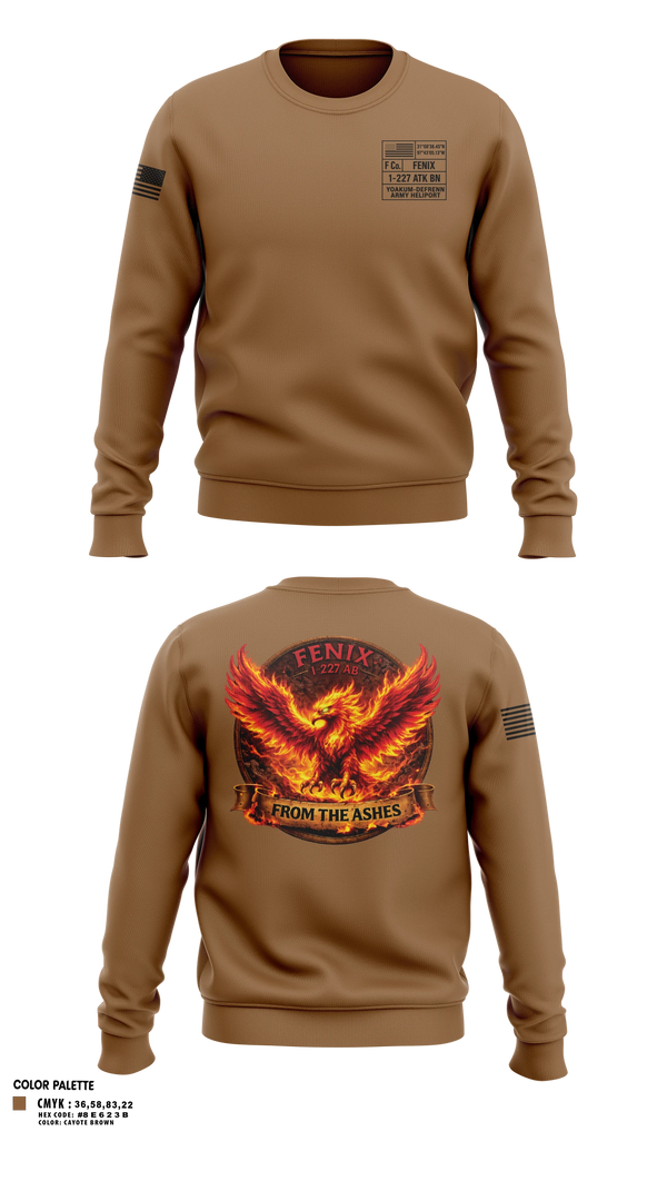 Crew Neck Sweatshirt, Fenix, 1-227 AB, 1 ACB, 1 CD, Army, Teamtime, Team time, sublimation, custom sports apparel, team uniforms, spirit wear, spiritwear, sports uniforms, custom shirts, team store, custom team store, fundraiser sports, apparel fundraiser