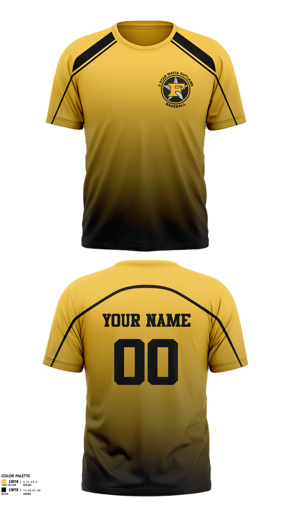 Short Sleeve Performance Shirt, 5 Star Mafia Outlaws, Baseball, Teamtime, Team time, sublimation, custom sports apparel, team uniforms, spirit wear, spiritwear, sports uniforms, custom shirts, team store, custom team store, fundraiser sports, apparel fundraiser