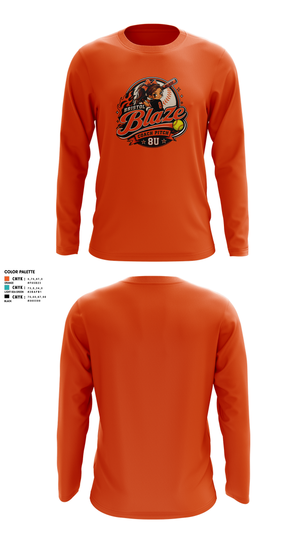 Long Sleeve Performance Shirt, Blaze, Softball, Teamtime, Team time, sublimation, custom sports apparel, team uniforms, spirit wear, spiritwear, sports uniforms, custom shirts, team store, custom team store, fundraiser sports, apparel fundraiser