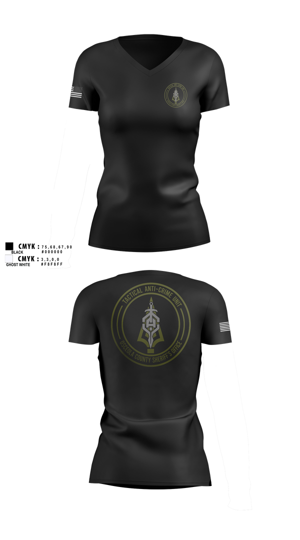 Womens Short Sleeve Vneck Shirt, OCSO TAC UNIT, Police, Teamtime, Team time, sublimation, custom sports apparel, team uniforms, spirit wear, spiritwear, sports uniforms, custom shirts, team store, custom team store, fundraiser sports, apparel fundraiser