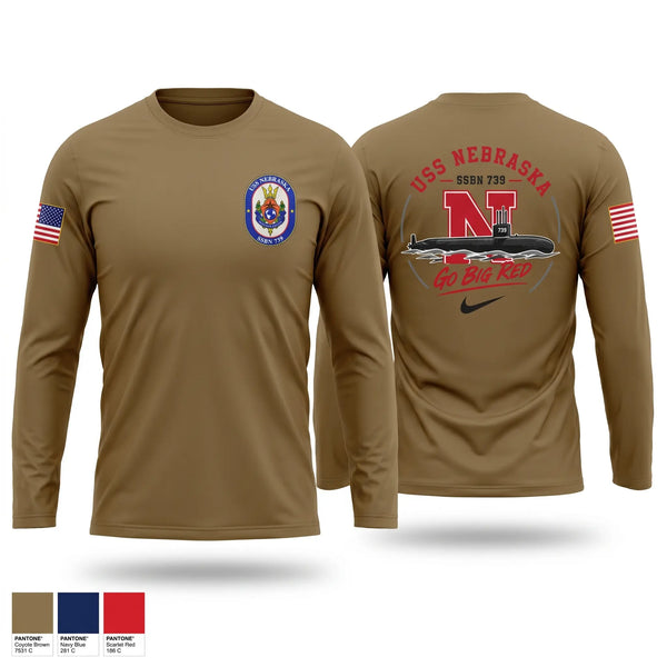 Long Sleeve Performance Shirt, USS Nebraska, Navy, Teamtime, Team time, sublimation, custom sports apparel, team uniforms, spirit wear, spiritwear, sports uniforms, custom shirts, team store, custom team store, fundraiser sports, apparel fundraiser