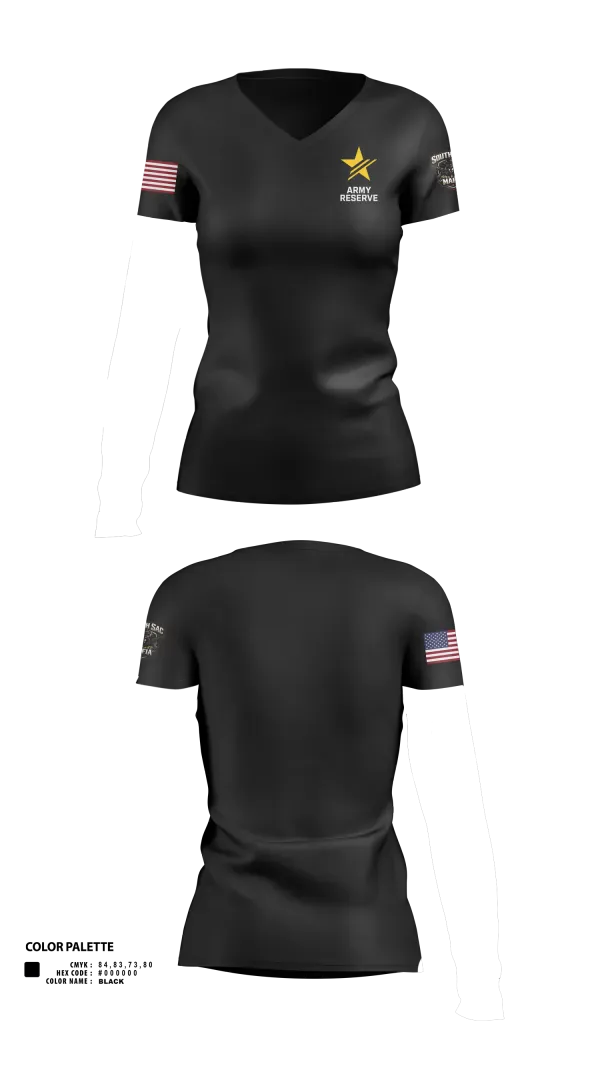 Womens Short Sleeve Vneck Shirt, SAC SOUTH, Army, Teamtime, Team time, sublimation, custom sports apparel, team uniforms, spirit wear, spiritwear, sports uniforms, custom shirts, team store, custom team store, fundraiser sports, apparel fundraiser