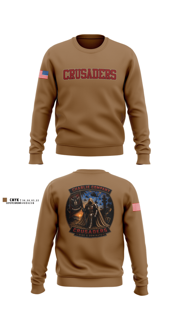 Crew Neck Sweatshirt, CRUSADERS, Army, Teamtime, Team time, sublimation, custom sports apparel, team uniforms, spirit wear, spiritwear, sports uniforms, custom shirts, team store, custom team store, fundraiser sports, apparel fundraiser