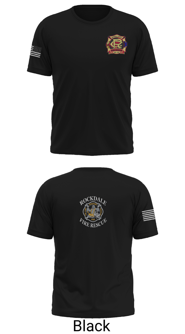 Old School Cotton Feel Shirt, Rockdale County Fire Rescue Company 1, Fire Department, Teamtime, Team time, sublimation, custom sports apparel, team uniforms, spirit wear, spiritwear, sports uniforms, custom shirts, team store, custom team store, fundraiser sports, apparel fundraiser