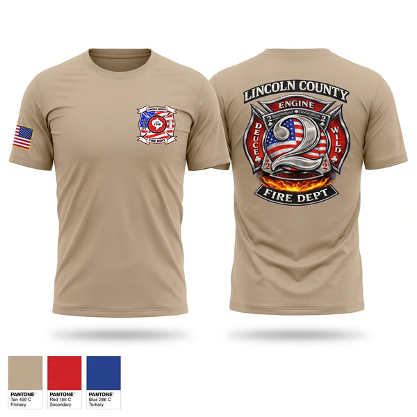 Short Sleeve Performance Shirt, Lincoln County fire department station 2, Fire Department, Teamtime, Team time, sublimation, custom sports apparel, team uniforms, spirit wear, spiritwear, sports uniforms, custom shirts, team store, custom team store, fundraiser sports, apparel fundraiser
