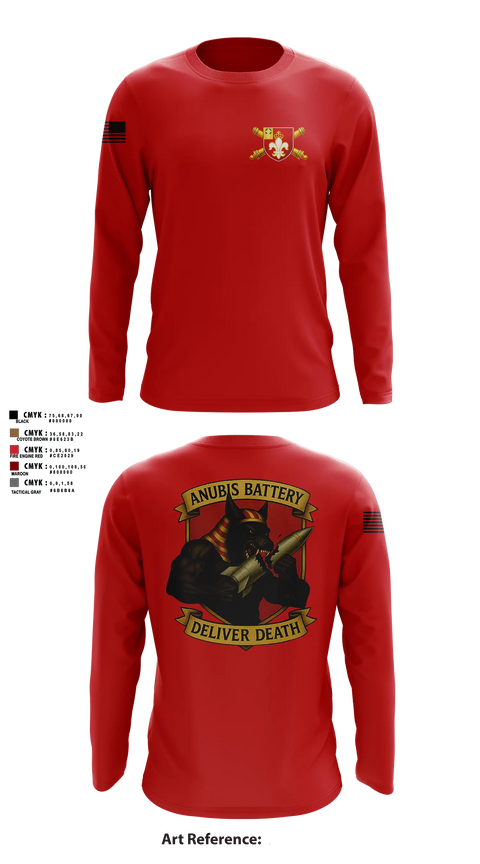Long Sleeve Performance Shirt, Anubis Battery, 3-12 FA, Army, Teamtime, Team time, sublimation, custom sports apparel, team uniforms, spirit wear, spiritwear, sports uniforms, custom shirts, team store, custom team store, fundraiser sports, apparel fundraiser