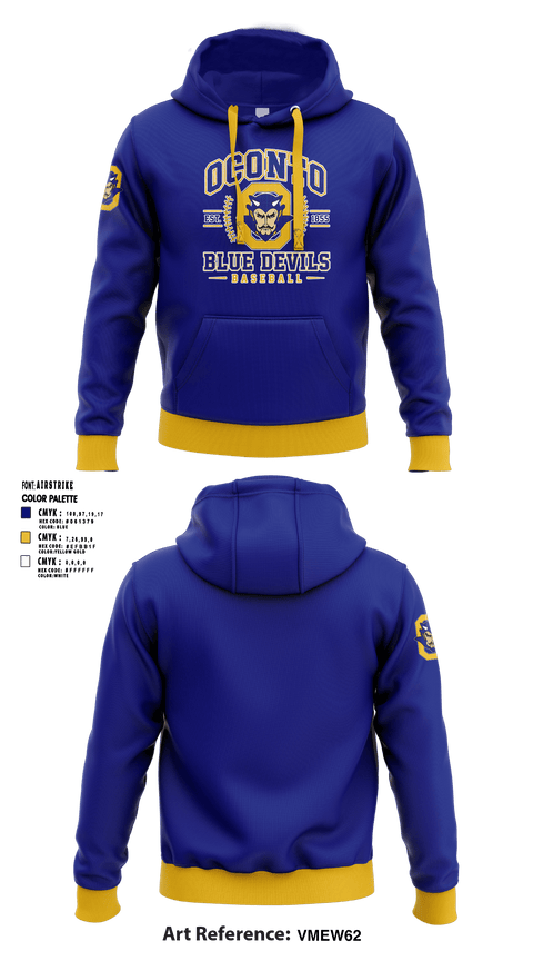 Hoodie, Oconto Baseball, Baseball, Teamtime, Team time, sublimation, custom sports apparel, team uniforms, spirit wear, spiritwear, sports uniforms, custom shirts, team store, custom team store, fundraiser sports, apparel fundraiser