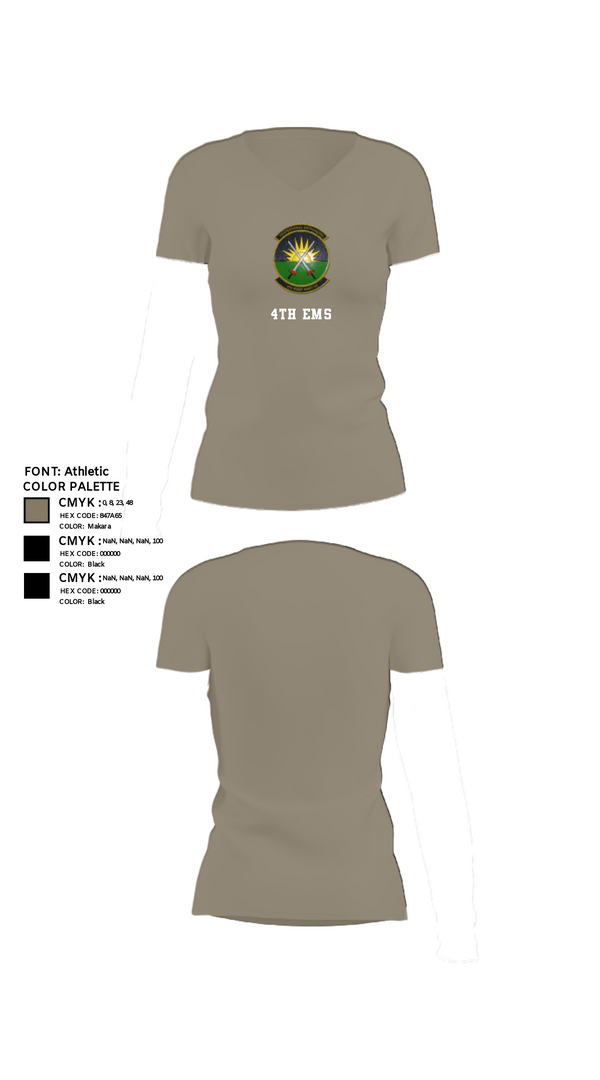 Women's Short Sleeve Vneck Shirt, 4th EMS, Air Force, Teamtime, Team time, sublimation, custom sports apparel, team uniforms, spirit wear, spiritwear, sports uniforms, custom shirts, team store, custom team store, fundraiser sports, apparel fundraiser
