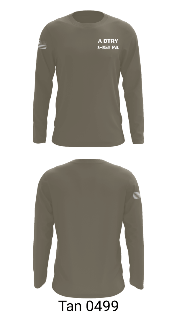 Long Sleeve Performance Shirt, A BTRY 1-151 FA, National Guard, Teamtime, Team time, sublimation, custom sports apparel, team uniforms, spirit wear, spiritwear, sports uniforms, custom shirts, team store, custom team store, fundraiser sports, apparel fundraiser