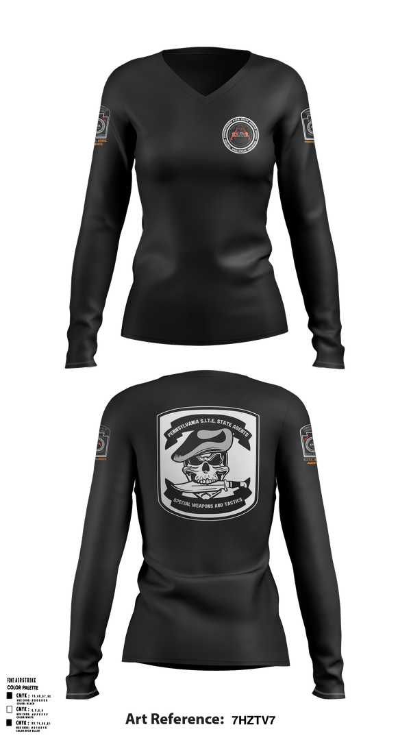 Women's Long Sleeve Vneck Shirt, PA. S.I.T.E. STATE AGENTS PRIVATE POLICEPA S.I.T.E. STATE AGENTS PRIVATE POLICEPA. S.I.T.E. STATE AGENTS PRIVATE POLICE, , Teamtime, Team time, sublimation, custom sports apparel, team uniforms, spirit wear, spiritwear, sports uniforms, custom shirts, team store, custom team store, fundraiser sports, apparel fundraiser