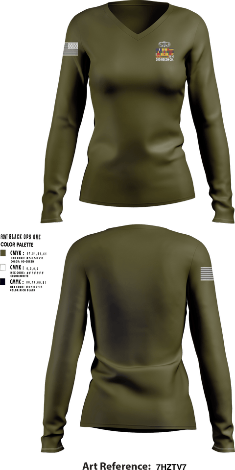Women's Long Sleeve Vneck Shirt, B Co. 3rd Recon Bn Force Reconnaissance, Marines, Teamtime, Team time, sublimation, custom sports apparel, team uniforms, spirit wear, spiritwear, sports uniforms, custom shirts, team store, custom team store, fundraiser sports, apparel fundraiser