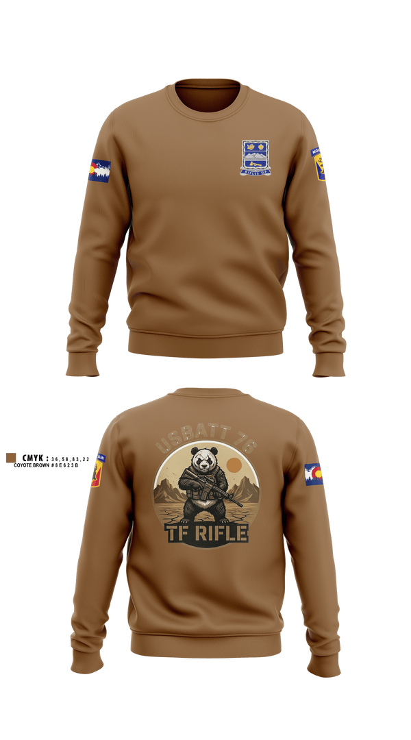 Crew Neck Sweatshirt, 1-157th IN BN, National Guard, Teamtime, Team time, sublimation, custom sports apparel, team uniforms, spirit wear, spiritwear, sports uniforms, custom shirts, team store, custom team store, fundraiser sports, apparel fundraiser