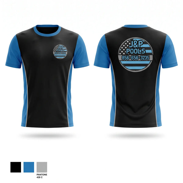 Short Sleeve Performance Shirt, J&P Pools, , Teamtime, Team time, sublimation, custom sports apparel, team uniforms, spirit wear, spiritwear, sports uniforms, custom shirts, team store, custom team store, fundraiser sports, apparel fundraiser