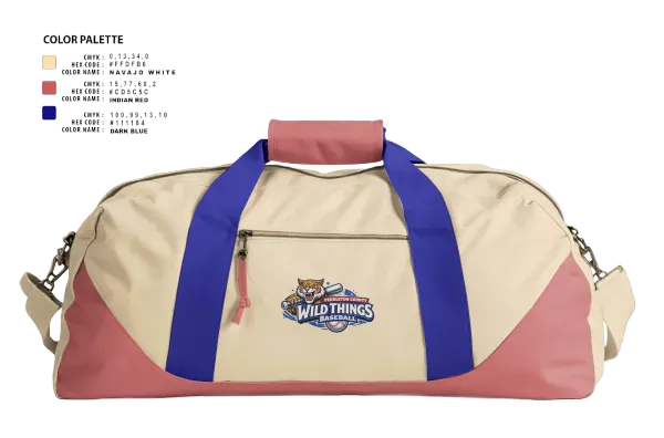 Duffle Bag, Wild Things, Baseball, Teamtime, Team time, sublimation, custom sports apparel, team uniforms, spirit wear, spiritwear, sports uniforms, custom shirts, team store, custom team store, fundraiser sports, apparel fundraiser