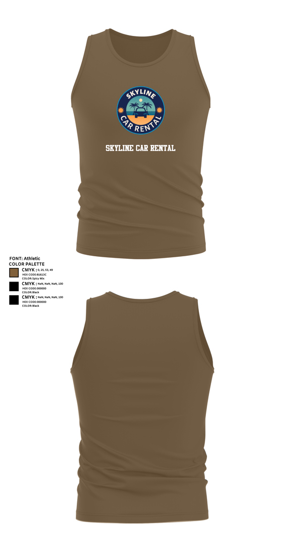 Tank Top, Skyline Car Rental, Men's Basketball, Teamtime, Team time, sublimation, custom sports apparel, team uniforms, spirit wear, spiritwear, sports uniforms, custom shirts, team store, custom team store, fundraiser sports, apparel fundraiser