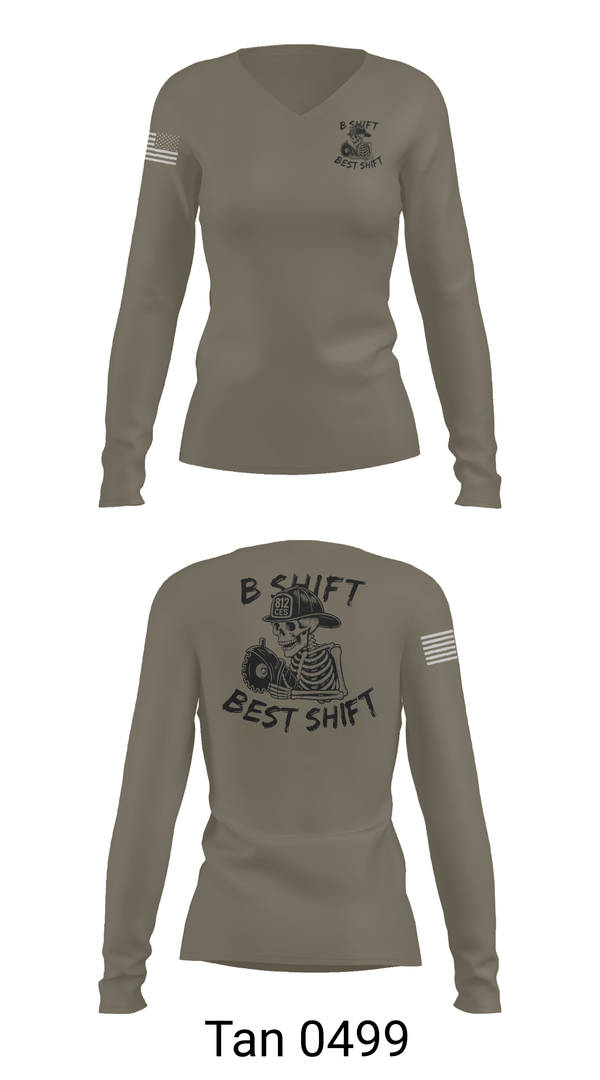 Womens Long Sleeve Vneck Shirt, 812 CES (B shift), Air Force, Teamtime, Team time, sublimation, custom sports apparel, team uniforms, spirit wear, spiritwear, sports uniforms, custom shirts, team store, custom team store, fundraiser sports, apparel fundraiser
