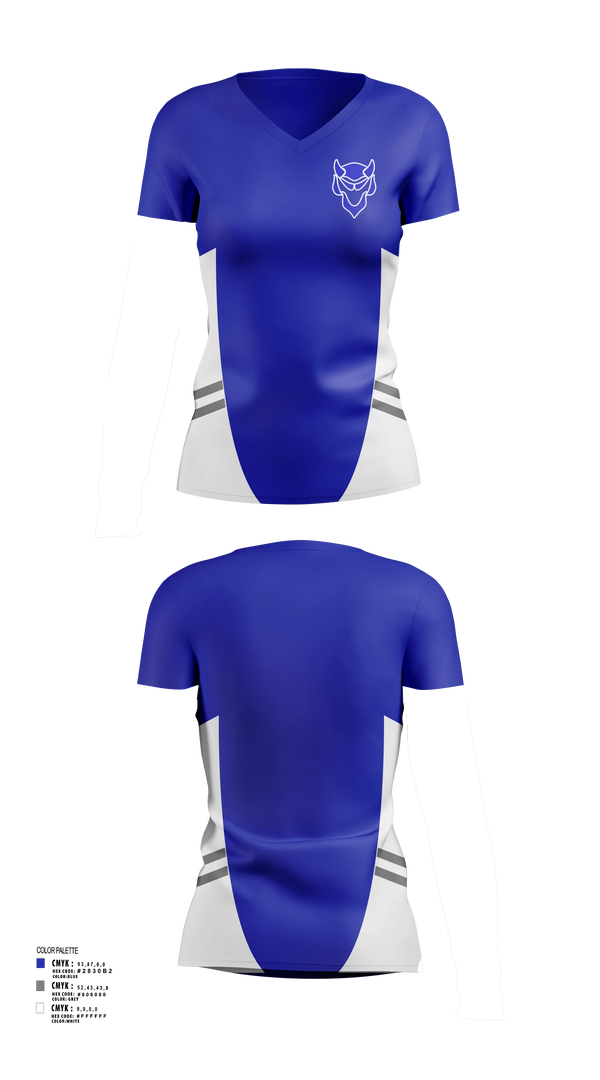 Womens Short Sleeve Vneck Shirt, Blue Devils, Softball, Teamtime, Team time, sublimation, custom sports apparel, team uniforms, spirit wear, spiritwear, sports uniforms, custom shirts, team store, custom team store, fundraiser sports, apparel fundraiser