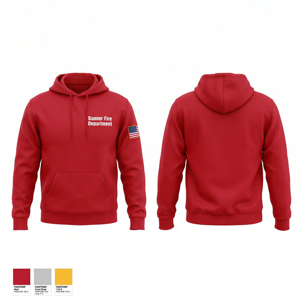 Hoodie, Banner Fire Department, Fire Department, Teamtime, Team time, sublimation, custom sports apparel, team uniforms, spirit wear, spiritwear, sports uniforms, custom shirts, team store, custom team store, fundraiser sports, apparel fundraiser