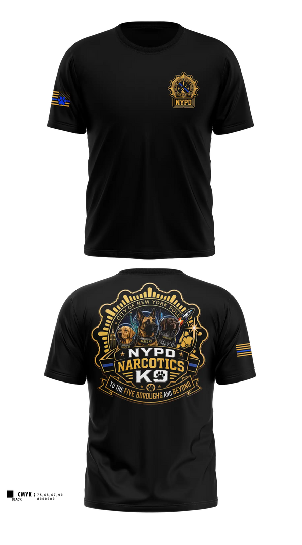 Old School Cotton Shirt, NYPD NARCOTICS K9, Police, Teamtime, Team time, sublimation, custom sports apparel, team uniforms, spirit wear, spiritwear, sports uniforms, custom shirts, team store, custom team store, fundraiser sports, apparel fundraiser
