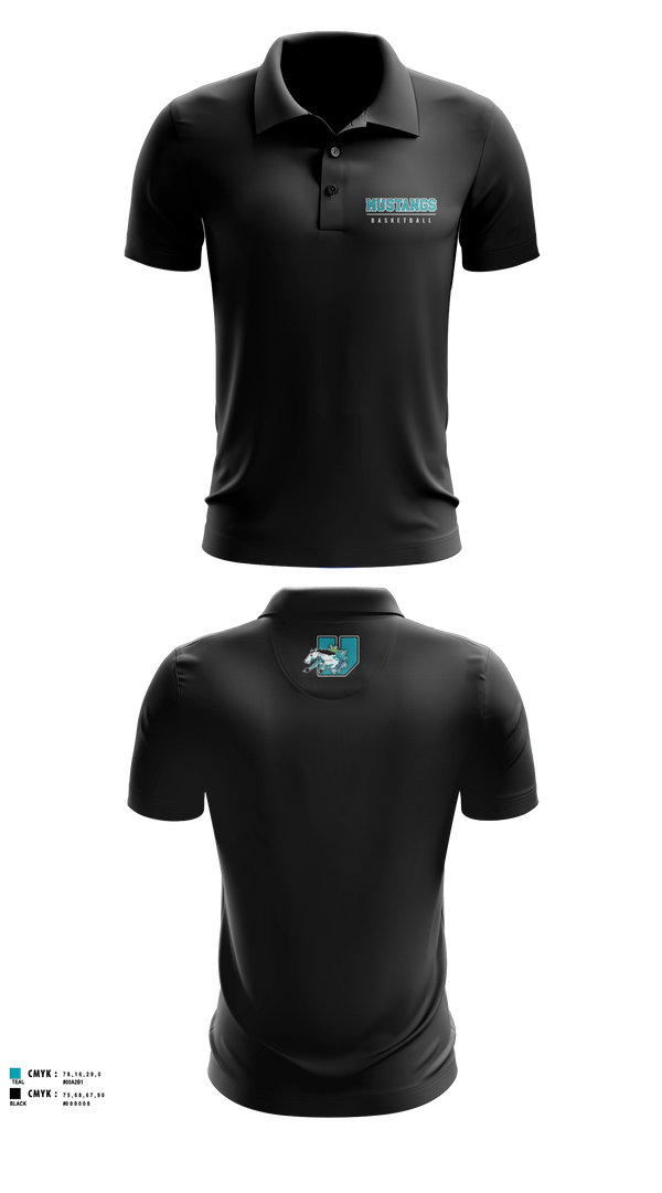 Short Sleeve Performance Polo, University prep arts and design mustangs, Men's Basketball, Teamtime, Team time, sublimation, custom sports apparel, team uniforms, spirit wear, spiritwear, sports uniforms, custom shirts, team store, custom team store, fundraiser sports, apparel fundraiser