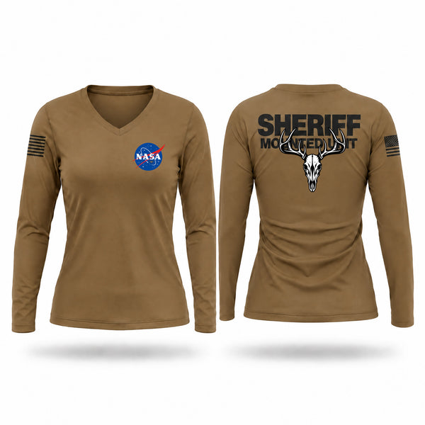 Womens Long Sleeve Vneck Shirt, Mounted Unit, Police, Teamtime, Team time, sublimation, custom sports apparel, team uniforms, spirit wear, spiritwear, sports uniforms, custom shirts, team store, custom team store, fundraiser sports, apparel fundraiser