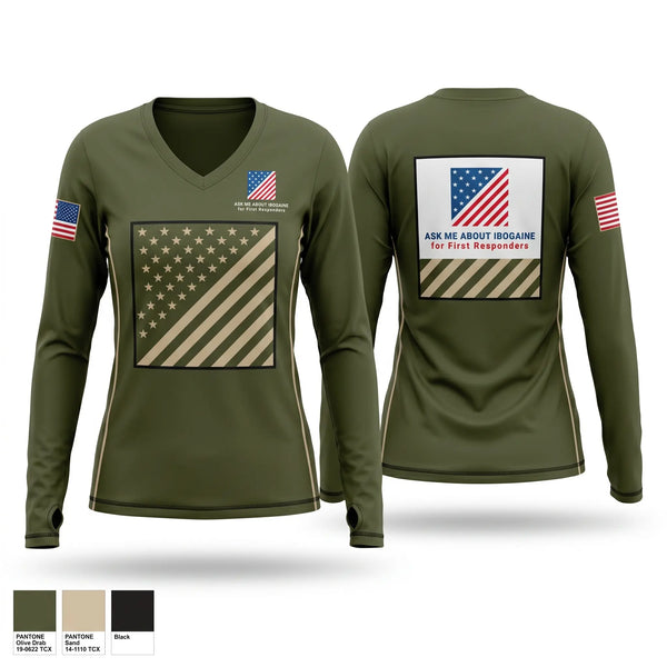 Womens Long Sleeve Vneck Shirt, 343, Police, Teamtime, Team time, sublimation, custom sports apparel, team uniforms, spirit wear, spiritwear, sports uniforms, custom shirts, team store, custom team store, fundraiser sports, apparel fundraiser
