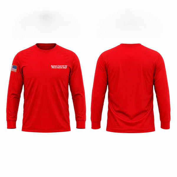 Long Sleeve Performance Shirt, Eastern Garrett Vol Fire & rescue dept, Fire Department, Teamtime, Team time, sublimation, custom sports apparel, team uniforms, spirit wear, spiritwear, sports uniforms, custom shirts, team store, custom team store, fundraiser sports, apparel fundraiser