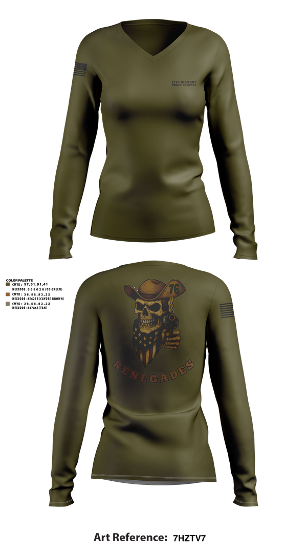 Womens Long Sleeve Vneck Shirt, 1776 Military Police Company, , Teamtime, Team time, sublimation, custom sports apparel, team uniforms, spirit wear, spiritwear, sports uniforms, custom shirts, team store, custom team store, fundraiser sports, apparel fundraiser