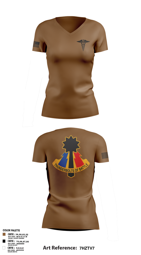 Womens Short Sleeve Vneck Shirt, 194th AR BDE HRT Medics, Army, Teamtime, Team time, sublimation, custom sports apparel, team uniforms, spirit wear, spiritwear, sports uniforms, custom shirts, team store, custom team store, fundraiser sports, apparel fundraiser