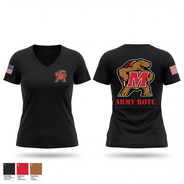 Womens Short Sleeve Vneck Shirt, UMD ROTC, Army, Teamtime, Team time, sublimation, custom sports apparel, team uniforms, spirit wear, spiritwear, sports uniforms, custom shirts, team store, custom team store, fundraiser sports, apparel fundraiser