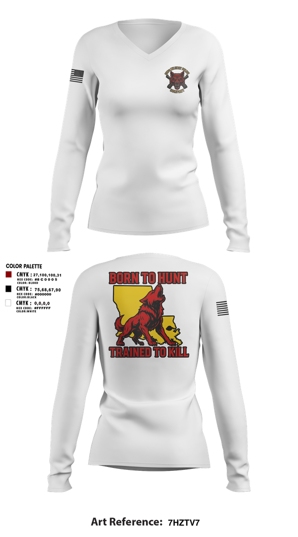 Womens Long Sleeve Vneck Shirt, 239th Military Police Company, , Teamtime, Team time, sublimation, custom sports apparel, team uniforms, spirit wear, spiritwear, sports uniforms, custom shirts, team store, custom team store, fundraiser sports, apparel fundraiser