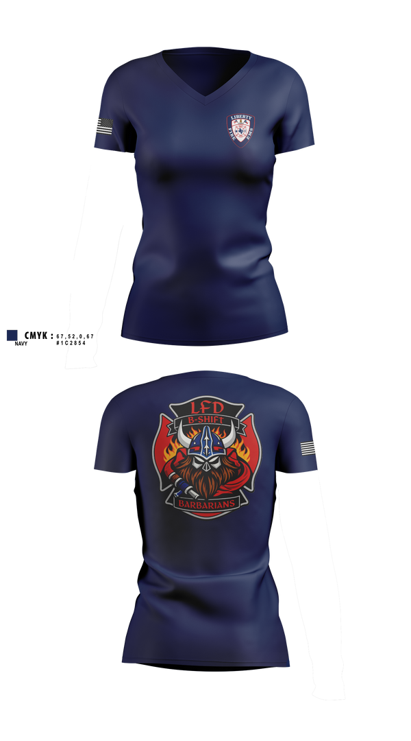 Womens Short Sleeve Vneck Shirt, LFD, Fire Department, Teamtime, Team time, sublimation, custom sports apparel, team uniforms, spirit wear, spiritwear, sports uniforms, custom shirts, team store, custom team store, fundraiser sports, apparel fundraiser