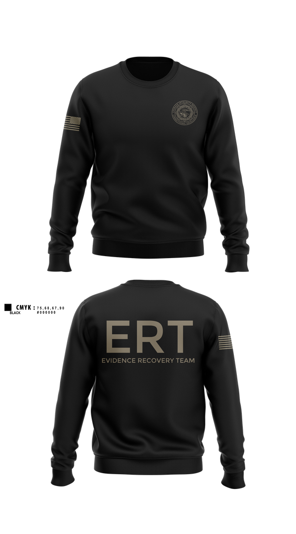 Crew Neck Sweatshirt, Evidence Recovery Team, Police, Teamtime, Team time, sublimation, custom sports apparel, team uniforms, spirit wear, spiritwear, sports uniforms, custom shirts, team store, custom team store, fundraiser sports, apparel fundraiser