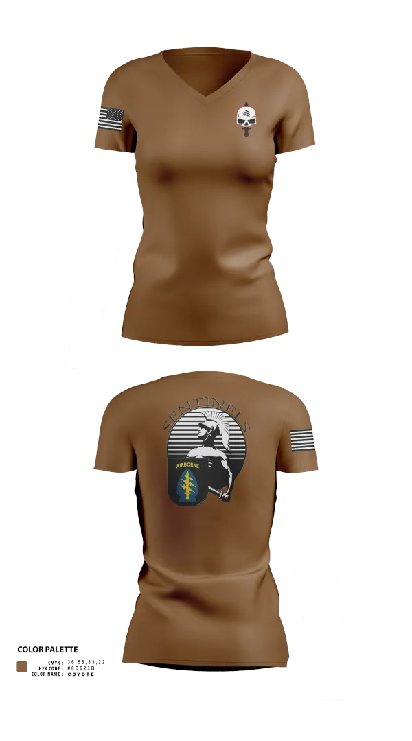 Womens Short Sleeve Vneck Shirt, HHC, STB, 528th Sustainment Brigade (SO) (A), Army, Teamtime, Team time, sublimation, custom sports apparel, team uniforms, spirit wear, spiritwear, sports uniforms, custom shirts, team store, custom team store, fundraiser sports, apparel fundraiser
