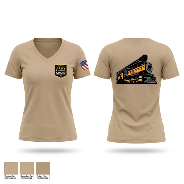 Womens Short Sleeve Vneck Shirt, Lima Locomotives, Army, Teamtime, Team time, sublimation, custom sports apparel, team uniforms, spirit wear, spiritwear, sports uniforms, custom shirts, team store, custom team store, fundraiser sports, apparel fundraiser