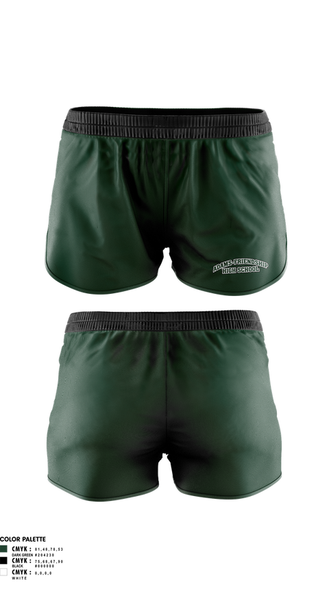 Womens Shorts, Adams-Friendship High School, Cheer, Teamtime, Team time, sublimation, custom sports apparel, team uniforms, spirit wear, spiritwear, sports uniforms, custom shirts, team store, custom team store, fundraiser sports, apparel fundraiser