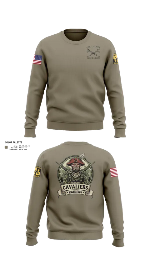 Crew Neck Sweatshirt, Raiders, Army, Teamtime, Team time, sublimation, custom sports apparel, team uniforms, spirit wear, spiritwear, sports uniforms, custom shirts, team store, custom team store, fundraiser sports, apparel fundraiser