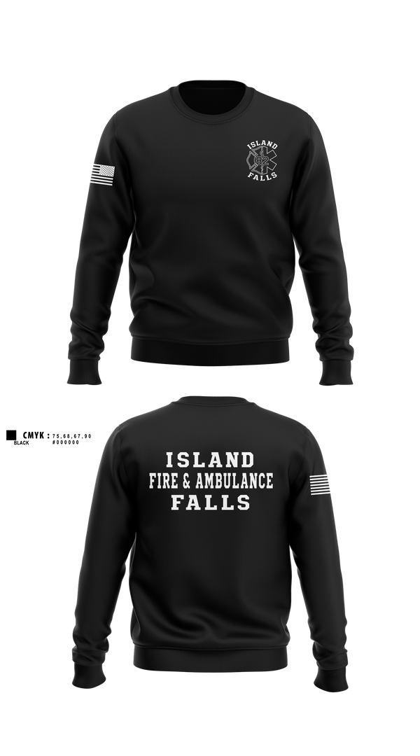 Crew Neck Sweatshirt, Island Falls Fire & Ambulance, Fire Department, Teamtime, Team time, sublimation, custom sports apparel, team uniforms, spirit wear, spiritwear, sports uniforms, custom shirts, team store, custom team store, fundraiser sports, apparel fundraiser