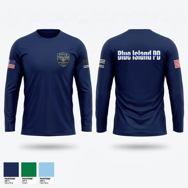 Long Sleeve Performance Shirt, Blue Island Police Department, Police, Teamtime, Team time, sublimation, custom sports apparel, team uniforms, spirit wear, spiritwear, sports uniforms, custom shirts, team store, custom team store, fundraiser sports, apparel fundraiser
