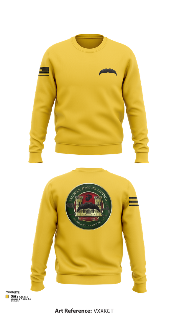 Crew Neck Sweatshirt, Engineers Services Company, Marines, Teamtime, Team time, sublimation, custom sports apparel, team uniforms, spirit wear, spiritwear, sports uniforms, custom shirts, team store, custom team store, fundraiser sports, apparel fundraiser