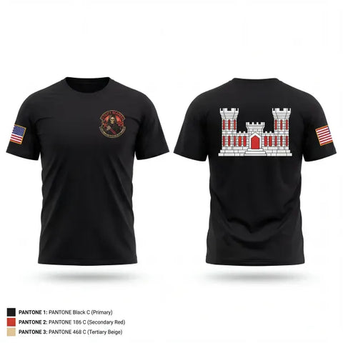 Old School Cotton Feel Shirt, 333rd Engineer Detachment, Army, Teamtime, Team time, sublimation, custom sports apparel, team uniforms, spirit wear, spiritwear, sports uniforms, custom shirts, team store, custom team store, fundraiser sports, apparel fundraiser