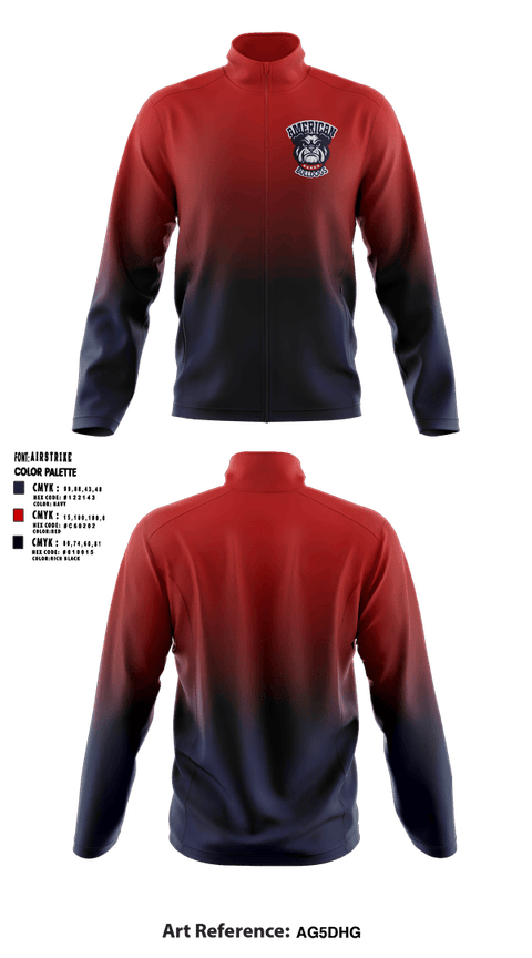 Fleece Jacket, American Bulldogs, Softball, Teamtime, Team time, sublimation, custom sports apparel, team uniforms, spirit wear, spiritwear, sports uniforms, custom shirts, team store, custom team store, fundraiser sports, apparel fundraiser