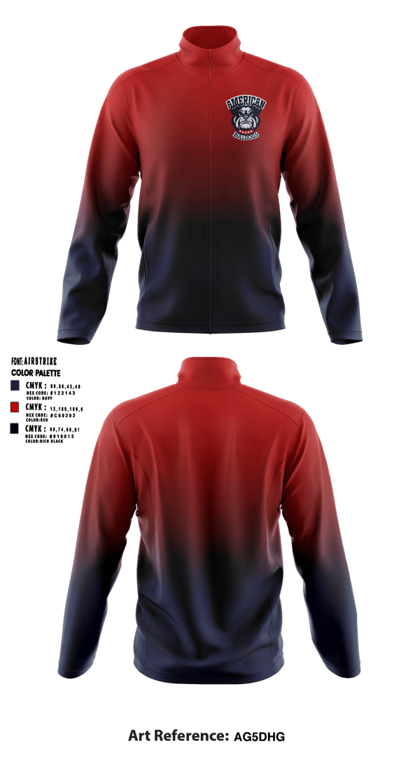 Fleece Jacket, American Bulldogs, Softball, Teamtime, Team time, sublimation, custom sports apparel, team uniforms, spirit wear, spiritwear, sports uniforms, custom shirts, team store, custom team store, fundraiser sports, apparel fundraiser