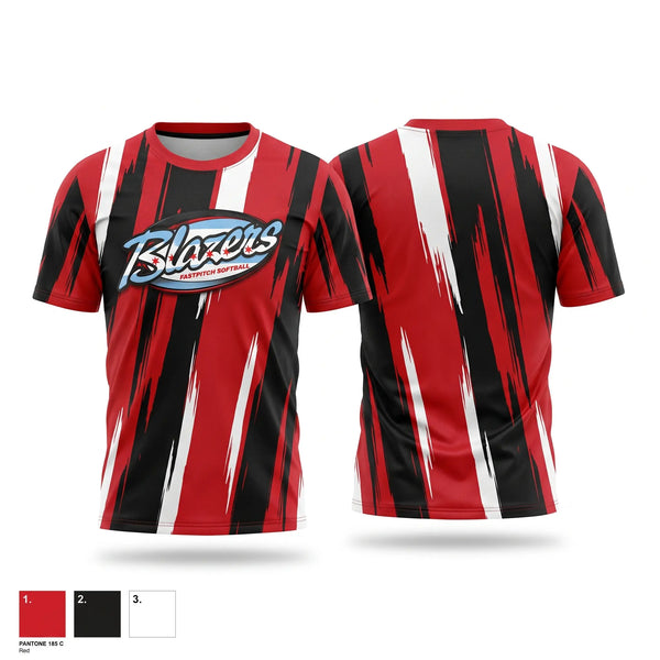Soft Poly Tee Cotton Like Feel, Blazers, Softball, Teamtime, Team time, sublimation, custom sports apparel, team uniforms, spirit wear, spiritwear, sports uniforms, custom shirts, team store, custom team store, fundraiser sports, apparel fundraiser