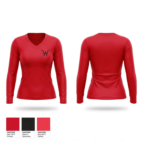 Womens Long Sleeve Vneck Shirt, Westside Track & Field, Track & Field, Teamtime, Team time, sublimation, custom sports apparel, team uniforms, spirit wear, spiritwear, sports uniforms, custom shirts, team store, custom team store, fundraiser sports, apparel fundraiser