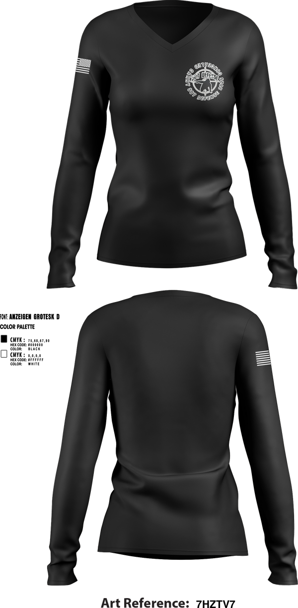 Womens Long Sleeve Vneck Shirt, 308 Defense, , Teamtime, Team time, sublimation, custom sports apparel, team uniforms, spirit wear, spiritwear, sports uniforms, custom shirts, team store, custom team store, fundraiser sports, apparel fundraiser