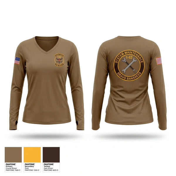 Womens Long Sleeve Vneck Shirt, 1-62 bravo, Army, Teamtime, Team time, sublimation, custom sports apparel, team uniforms, spirit wear, spiritwear, sports uniforms, custom shirts, team store, custom team store, fundraiser sports, apparel fundraiser