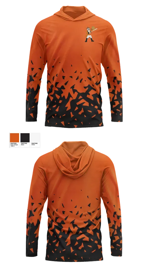Long Sleeve Performance Shirt with hood, Bridgeport Barnums, Baseball, Teamtime, Team time, sublimation, custom sports apparel, team uniforms, spirit wear, spiritwear, sports uniforms, custom shirts, team store, custom team store, fundraiser sports, apparel fundraiser
