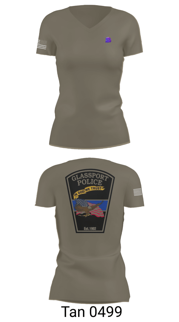 Womens Short Sleeve Vneck Shirt, GLASSPORT POLICE, Police, Teamtime, Team time, sublimation, custom sports apparel, team uniforms, spirit wear, spiritwear, sports uniforms, custom shirts, team store, custom team store, fundraiser sports, apparel fundraiser